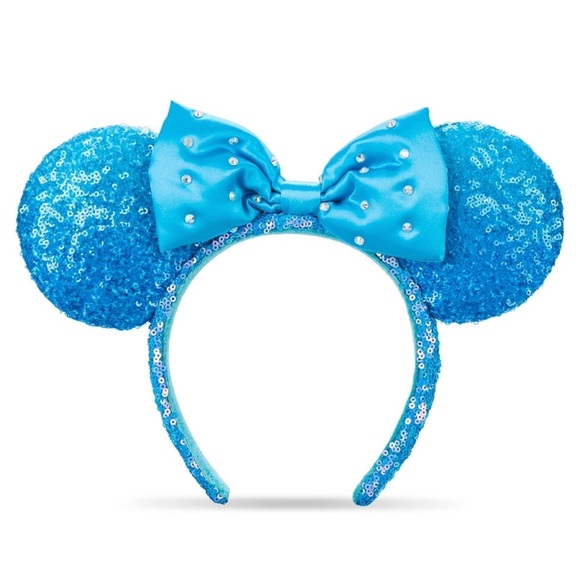 Disney Parks Minnie Mouse Aqua Sequin‎ Ears - Picture 1 of 6